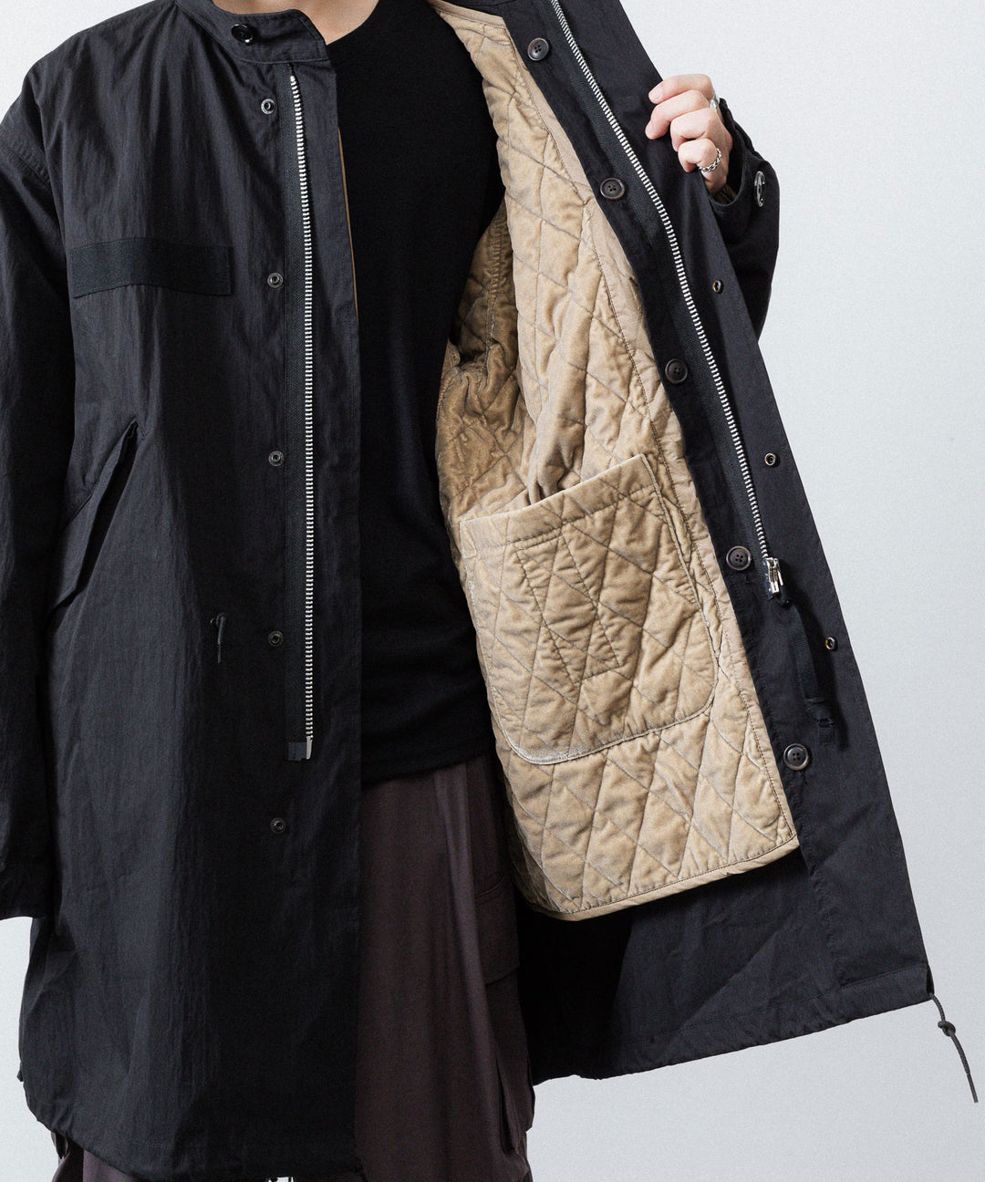 ANTHEM A アンセムエー NYLON COTTON MILITARY OVER COATのBLACK公式通販サイトsession福岡セレクトショップ