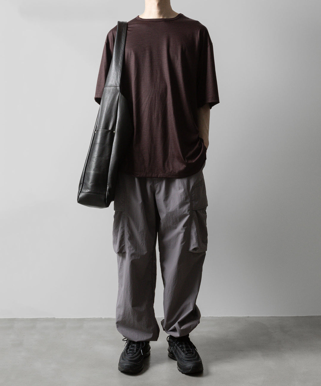 【KANEMASA PHIL.】36G WOOL SILKY TEE - BROWN