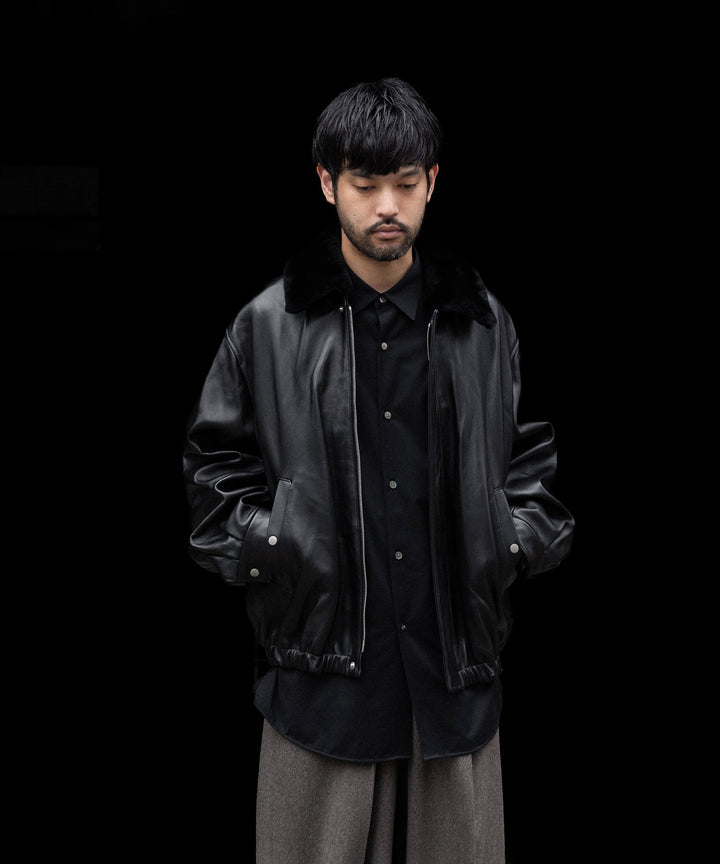 ssstein(シュタイン)のMOUTON COLLAR SHEEP LEATHER ZIP JACKET - BLACKの公式通販サイトsession福岡セレクトショップ