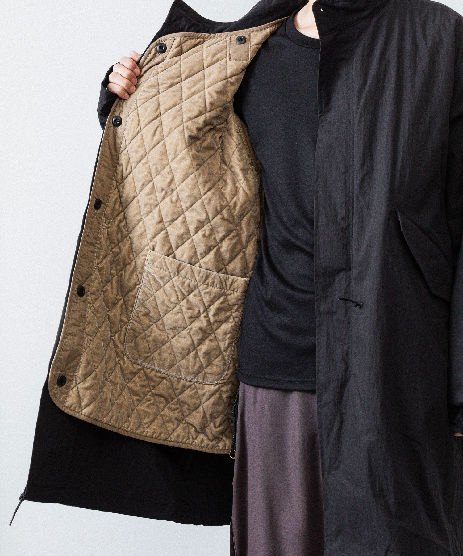 ANTHEM A アンセムエー NYLON COTTON MILITARY OVER COATのBLACK公式通販サイトsession福岡セレクトショップ