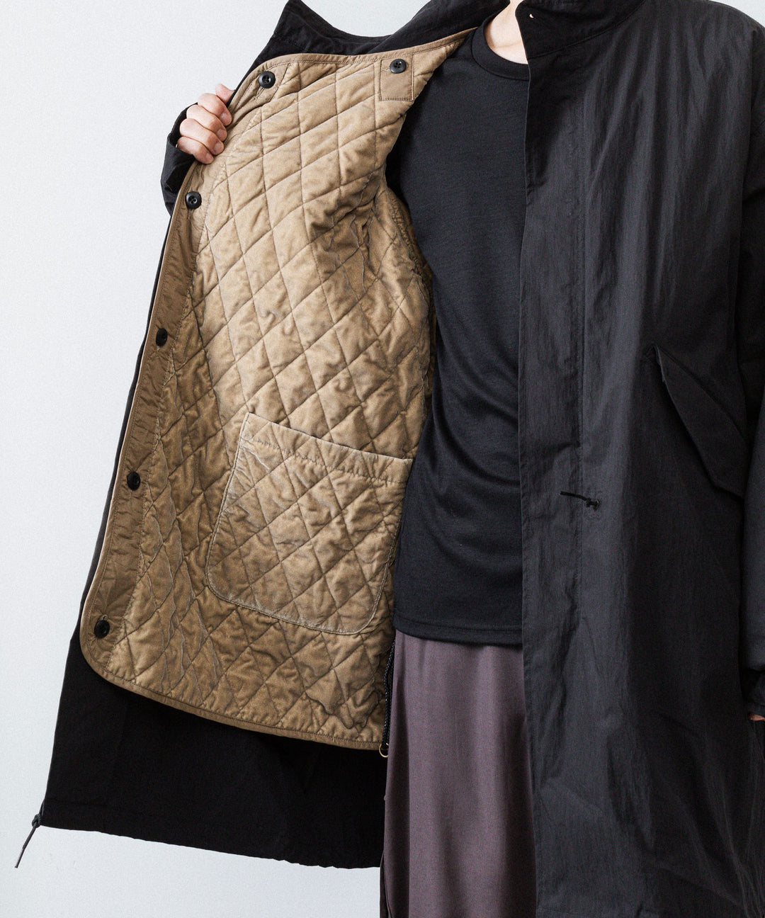ANTHEM A アンセムエー NYLON COTTON MILITARY OVER COATのBLACK公式通販サイトsession福岡セレクトショップ