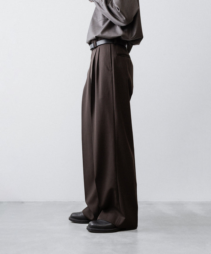 ssstein(シュタイン)のLONG WIDE TROUSERS (2/60 WOOL GABARDINE) - MILITARY KHAKIの公式通販サイトsession福岡セレクトショップ