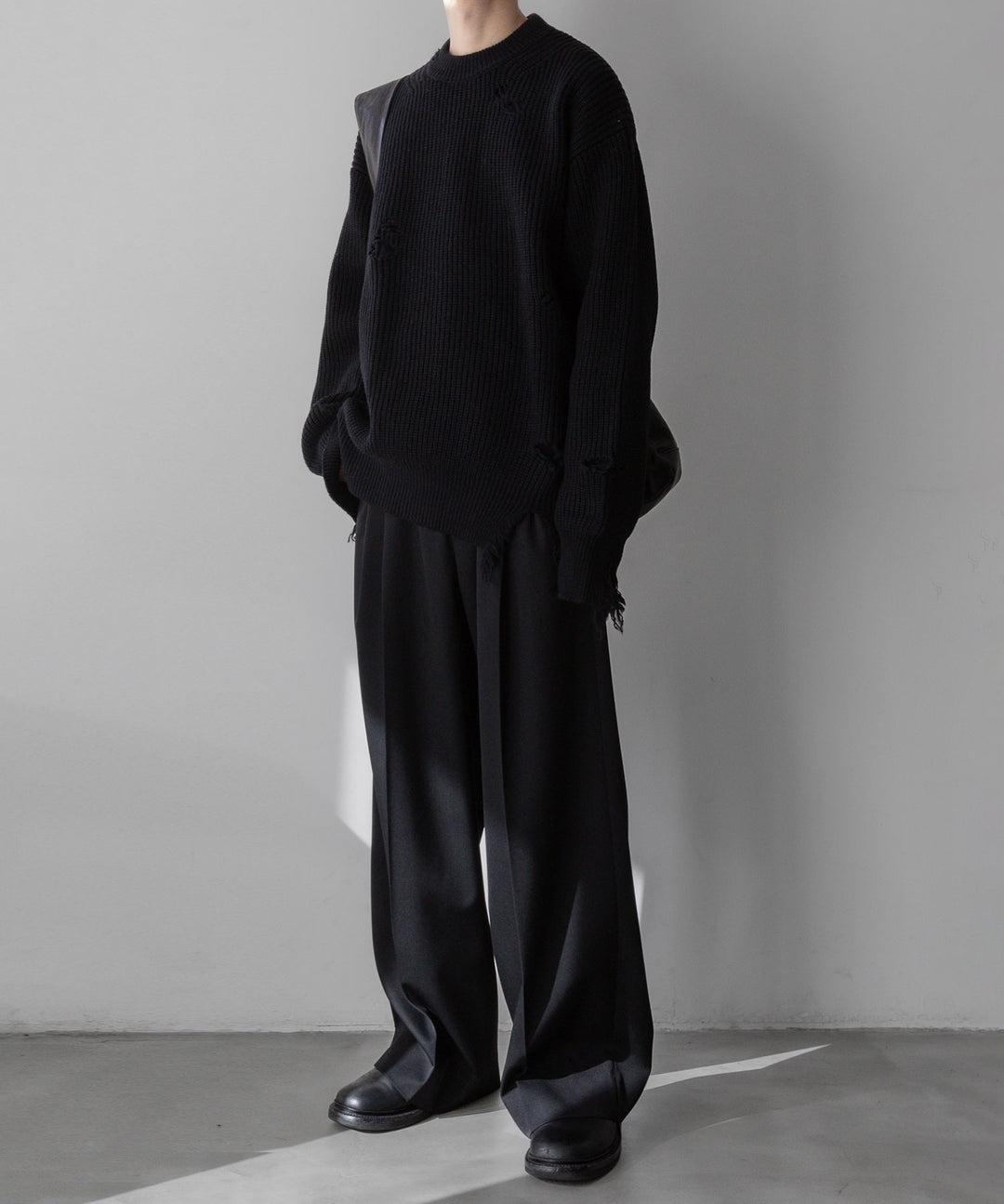 stein(シュタイン)の24SSコレクションMILLED DAMAGE KNIT LSのBLACK 公式通販サイトsession福岡セレクトショップ