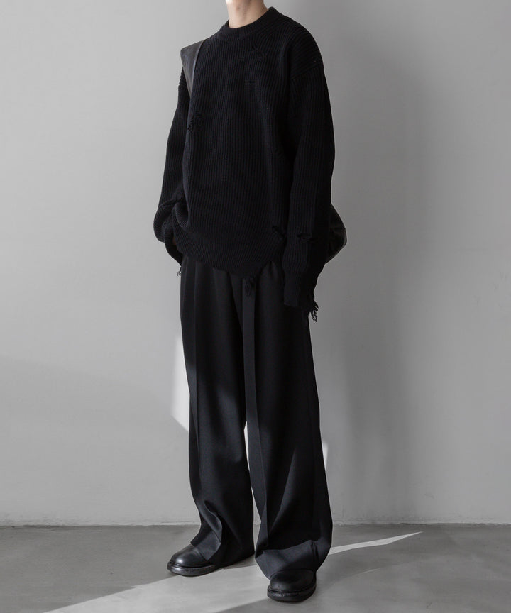 stein(シュタイン)の24SSコレクションMILLED DAMAGE KNIT LSのBLACK 公式通販サイトsession福岡セレクトショップ