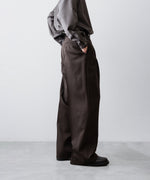 画像をギャラリービューアに読み込む, ssstein(シュタイン)のLONG WIDE TROUSERS (2/60 WOOL GABARDINE) - MILITARY KHAKIの公式通販サイトsession福岡セレクトショップ
