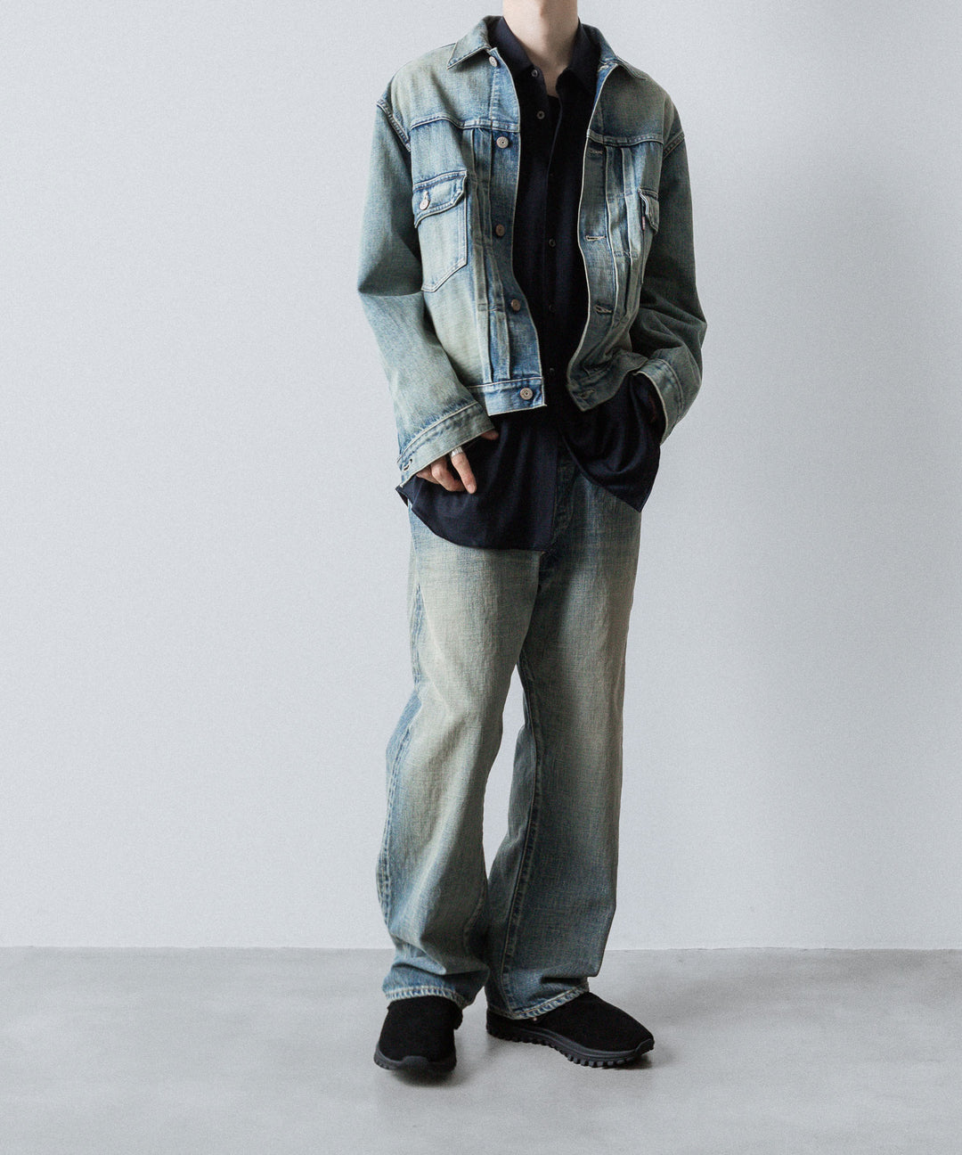 INTÉRIM インテリムのEXTRA FINE MERINO WOOL JERSEY L/S REGULAR COLLAR SHIRTのD.NAVY公式通販サイトsession福岡セレクトショップ