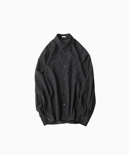 【phebus】WOOL POLY TROPICAL SHIRT - DARK CHECK
