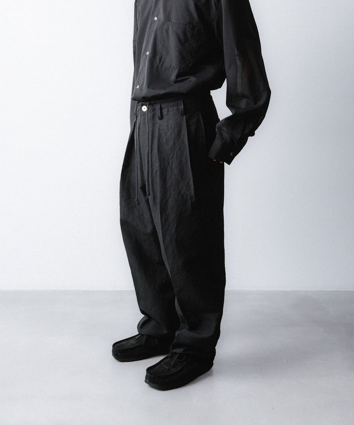phebus- フィーバスのWOOL LINEN WIDE TAPERED PANTSのBLACK公式通販サイトsession福岡セレクトショップ