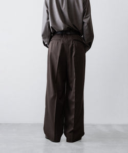 ssstein / シュタイン】LONG WIDE TROUSERS (2/60 WOOL GABARDINE