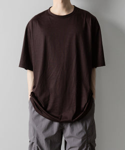 【KANEMASA PHIL.】36G WOOL SILKY TEE - BROWN