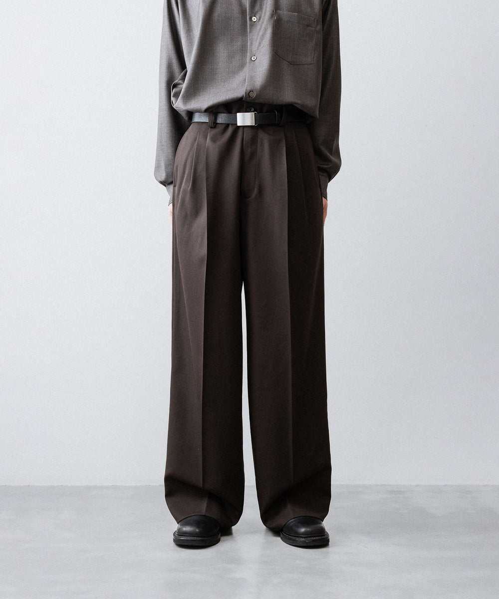 ssstein(シュタイン)のLONG WIDE TROUSERS (2/60 WOOL GABARDINE) - MILITARY KHAKIの公式通販サイトsession福岡セレクトショップ
