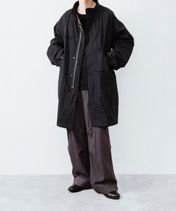 ジャケット・アウター ANTHEM A NYLON COTTON MILITARYOVER COATO ANTHEM A / アンセムエー】NYLON COTTON MILITARY OVER COAT - BLACK