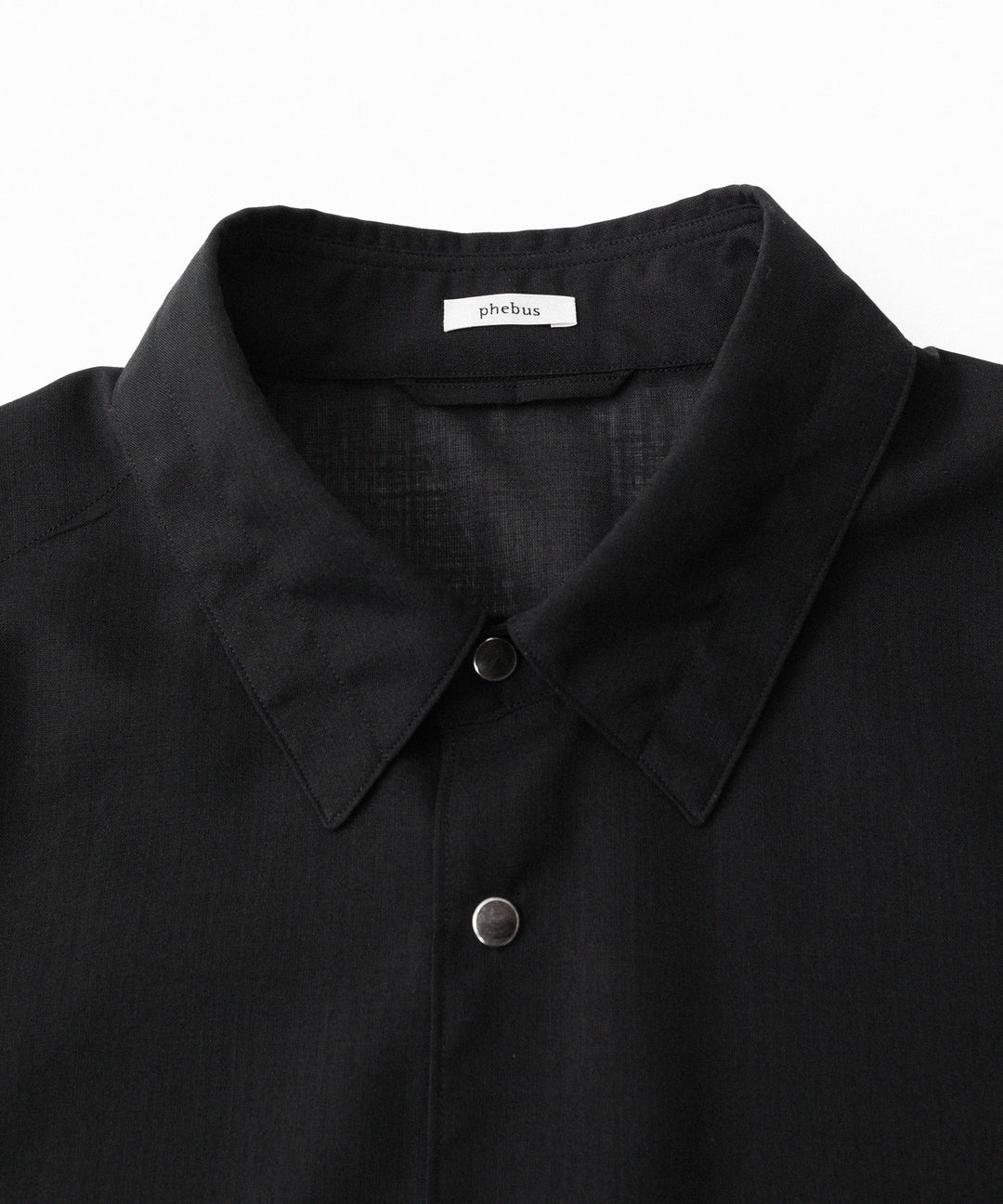 phebus フィーバスのWOOL POLY TROPICAL SHIRTのBLACK 公式通販サイトsession福岡セレクトショップ