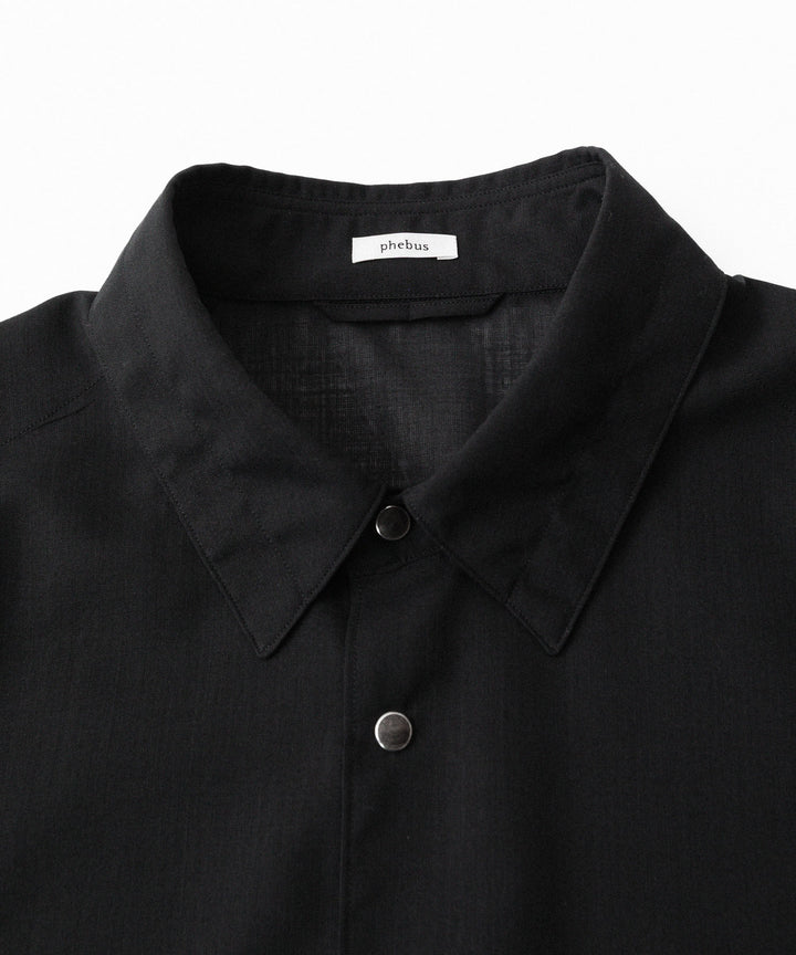 phebus フィーバスのWOOL POLY TROPICAL SHIRTのBLACK 公式通販サイトsession福岡セレクトショップ