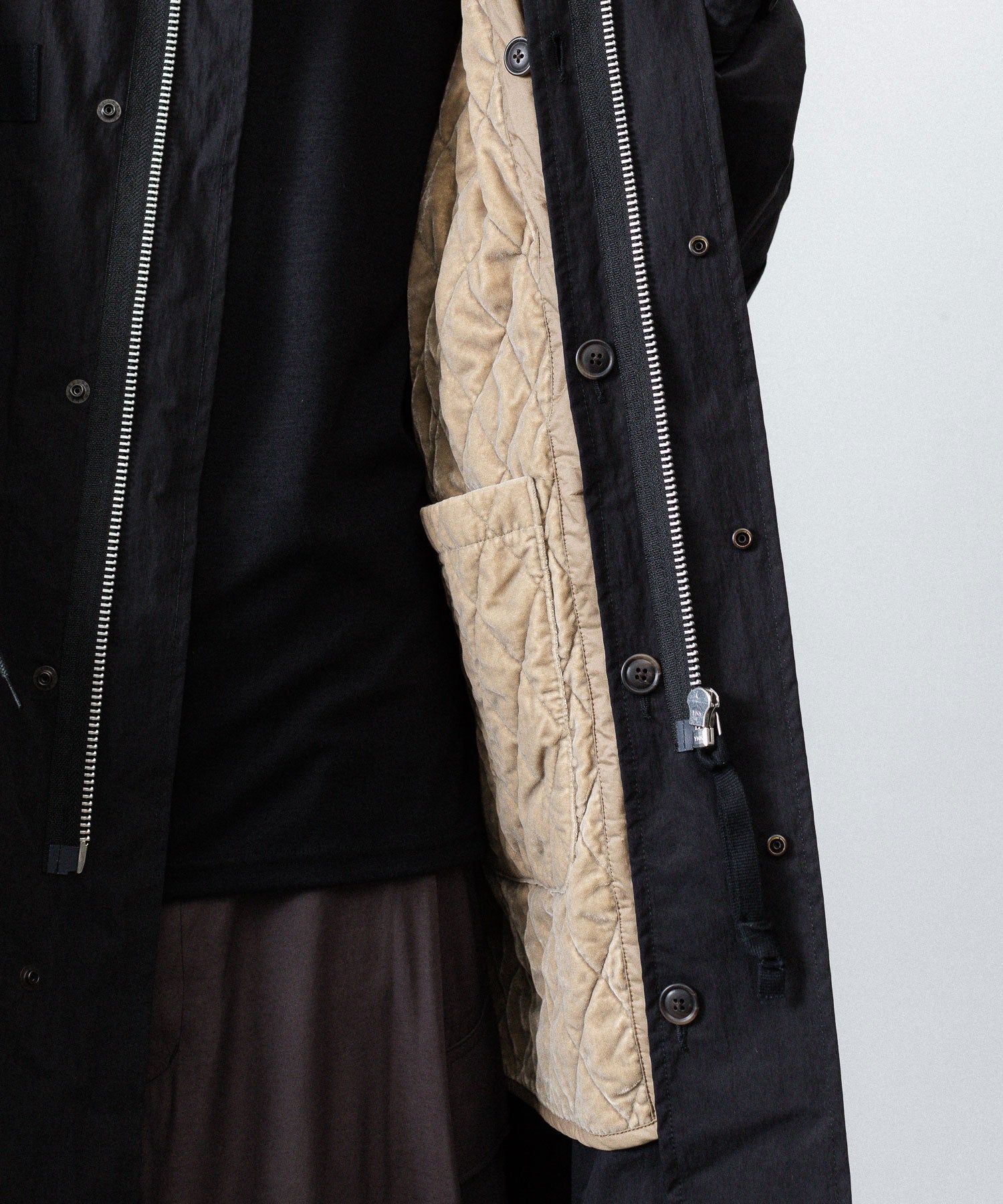 ANTHEM A アンセムエー NYLON COTTON MILITARY OVER COATのBLACK公式通販サイトsession福岡セレクトショップ