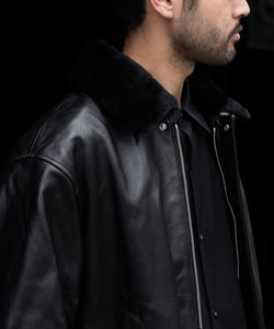 ssstein / シュタイン】MOUTON COLLAR SHEEP LEATHER ZIP JACKET