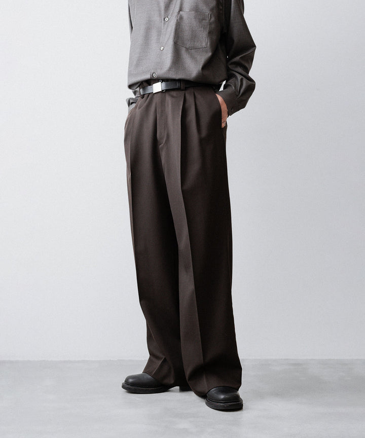 ssstein(シュタイン)のLONG WIDE TROUSERS (2/60 WOOL GABARDINE) - MILITARY KHAKIの公式通販サイトsession福岡セレクトショップ
