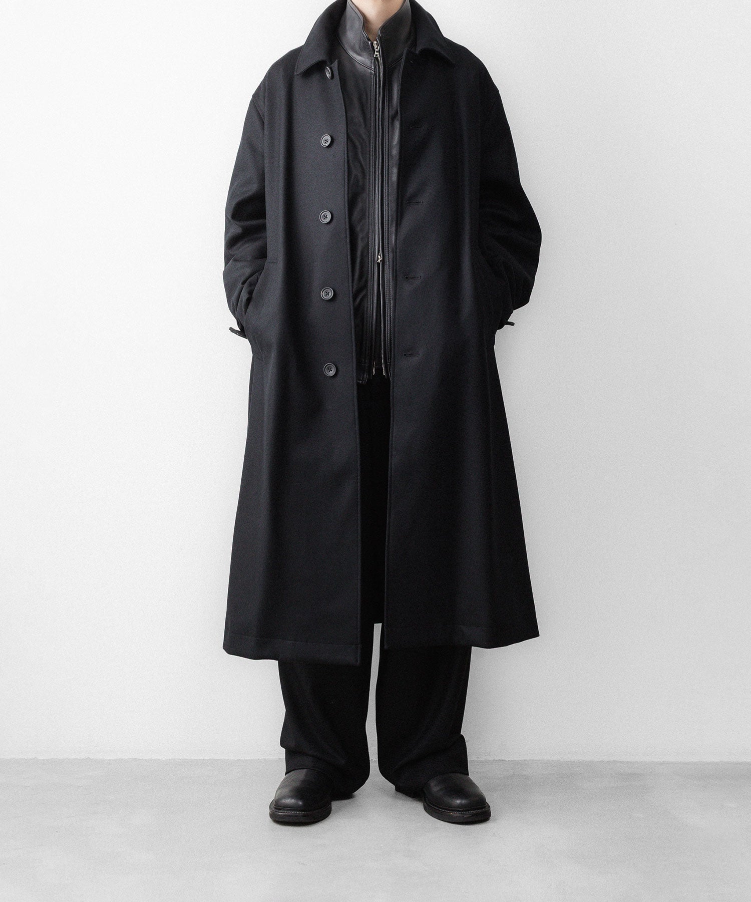 ssstein / シュタイン】SHEEP LEATHER STAND COLLAR JACKET - BLACK