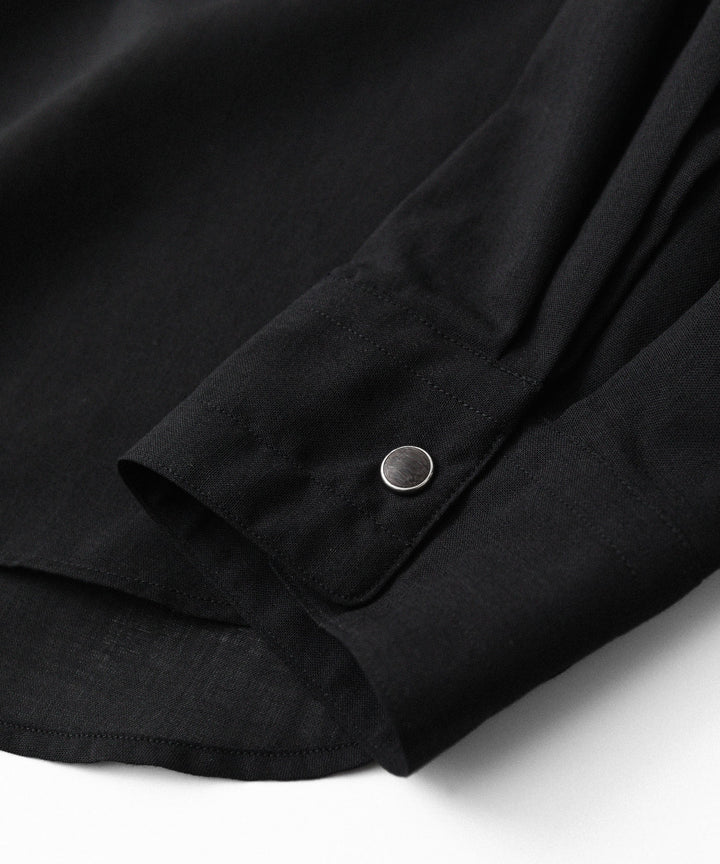 phebus フィーバスのWOOL POLY TROPICAL SHIRTのBLACK 公式通販サイトsession福岡セレクトショップ