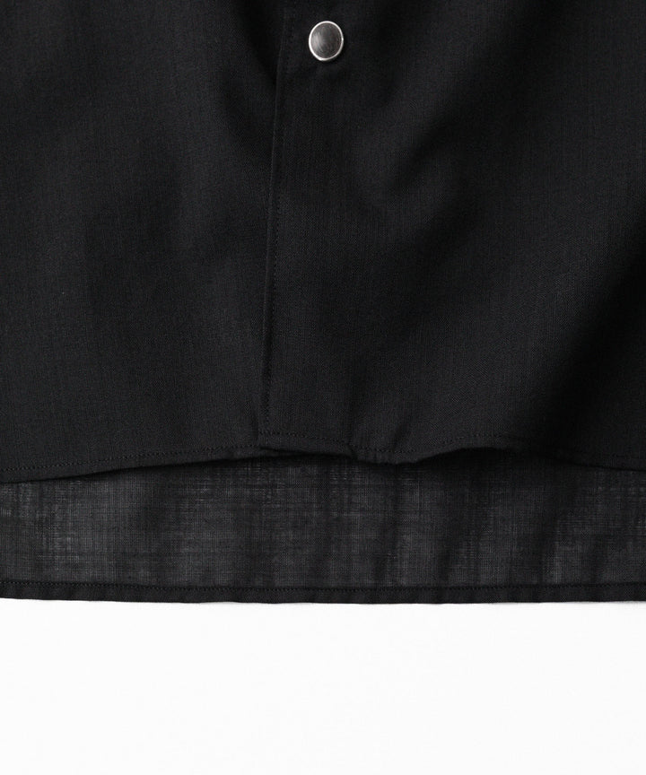 phebus フィーバスのWOOL POLY TROPICAL SHIRTのBLACK 公式通販サイトsession福岡セレクトショップ