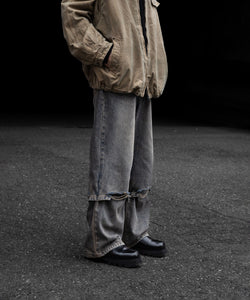 CODA / コーダ】GREY ACID WASH EXTENDED CUT LUFT JEANS - GREY ACID