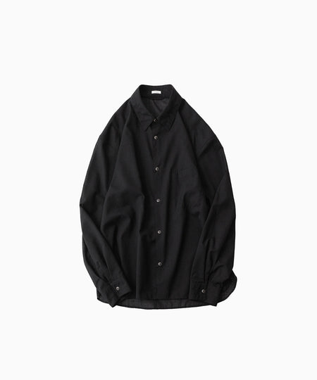 【phebus】WOOL POLY TROPICAL SHIRT - BLACK