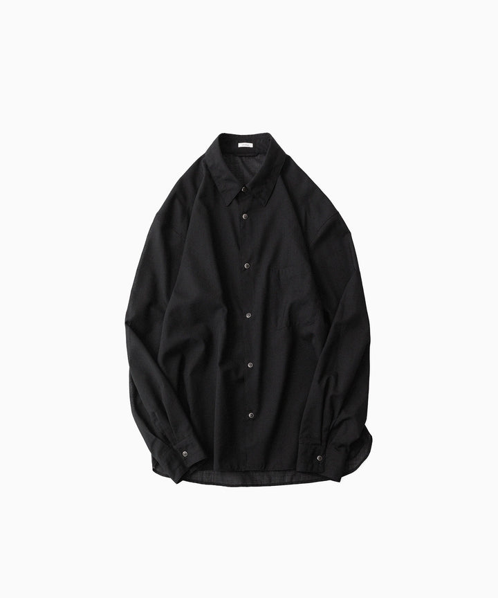 phebus フィーバスのWOOL POLY TROPICAL SHIRTのBLACK 公式通販サイトsession福岡セレクトショップ
