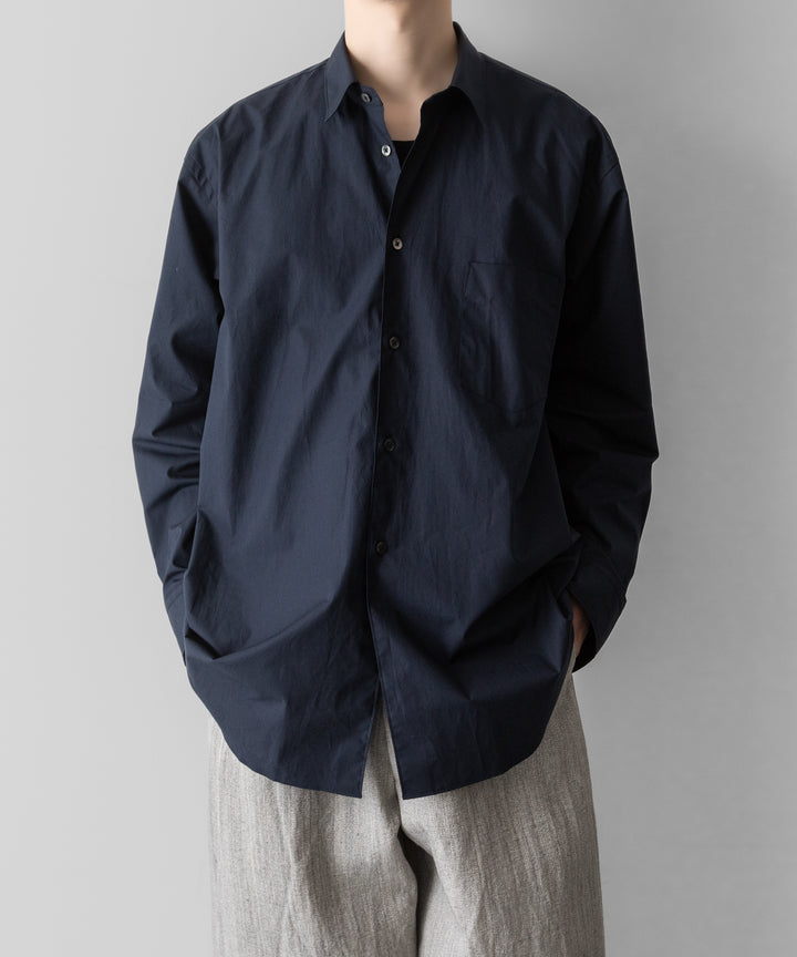 INTÉRIM(インテリム)のVINTAGE COTTON POPLIN L/S REGULAR COLLAR SHIRT - D.BLUEの公式通販サイトsession福岡セレクトショップ