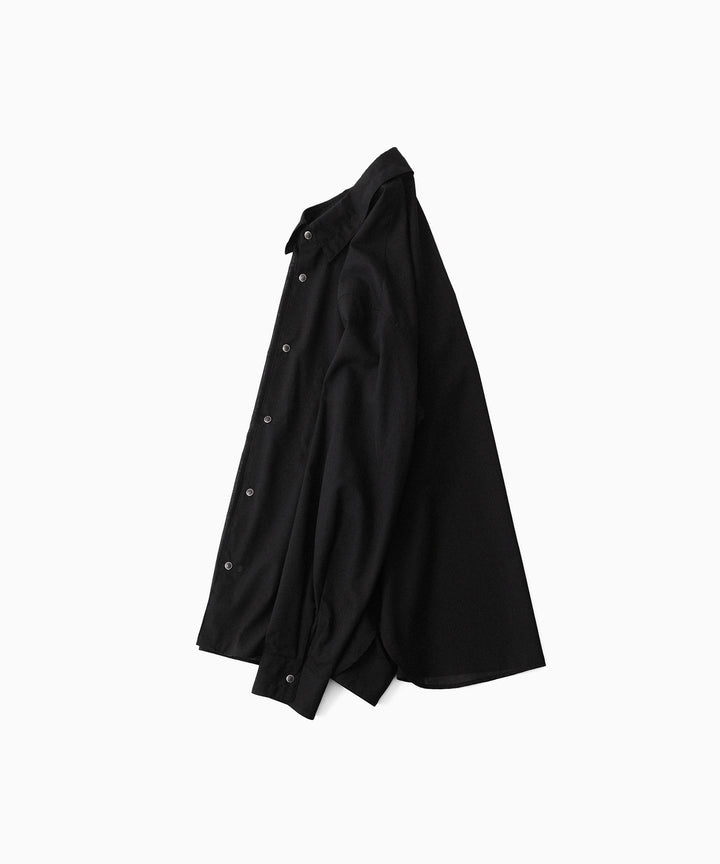 phebus フィーバスのWOOL POLY TROPICAL SHIRTのBLACK 公式通販サイトsession福岡セレクトショップ