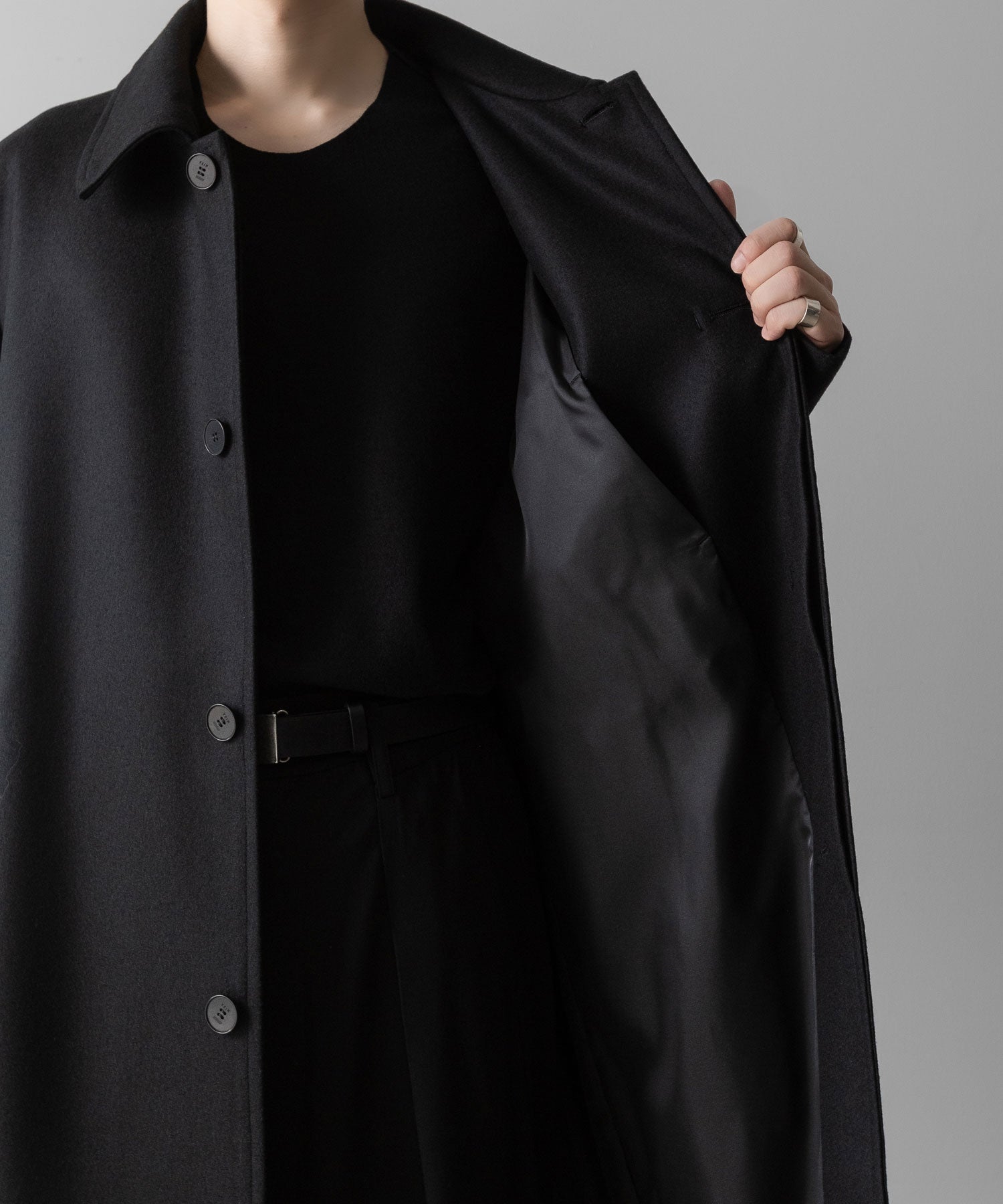 VEIN ヴェインのWO DOUBLE MELTON MAXI COAT - BLACKの公式通販サイトsession福岡セレクトショップ