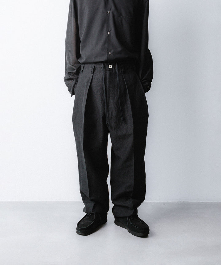 phebus- フィーバスのWOOL LINEN WIDE TAPERED PANTSのBLACK公式通販サイトsession福岡セレクトショップ