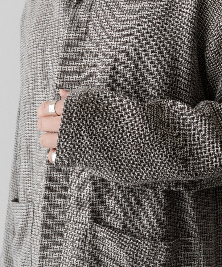 【INTÉRIM】   HYPER BIG VIRGIN WOOL LINEN BROWN MIX SHIRT JACKET - MIX