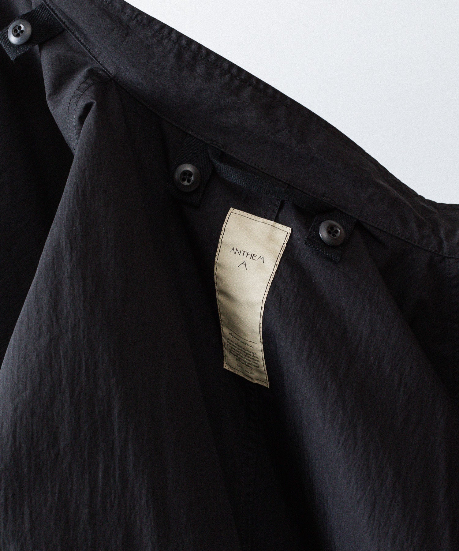 ANTHEM A アンセムエー NYLON COTTON MILITARY OVER COATのBLACK公式通販サイトsession福岡セレクトショップ