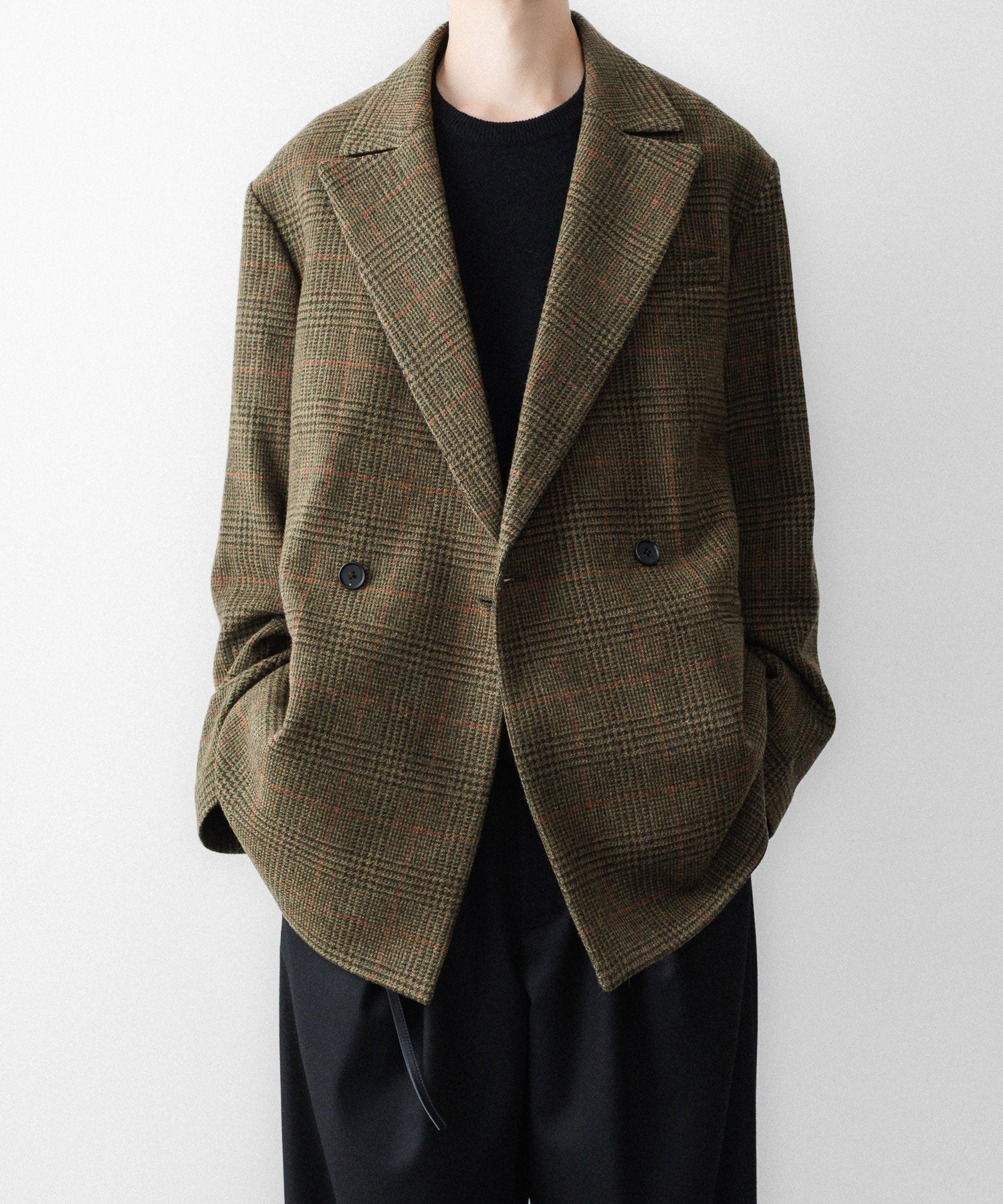ssstein / シュタイン】BRITISH TWEED OVERSIZED PEAK LAPEL JACKET