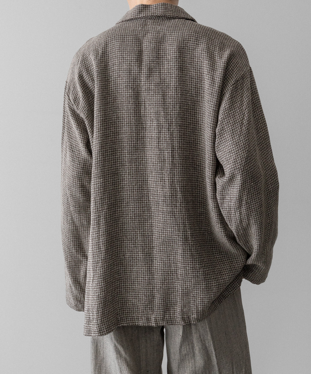 【INTÉRIM】   HYPER BIG VIRGIN WOOL LINEN BROWN MIX SHIRT JACKET - MIX