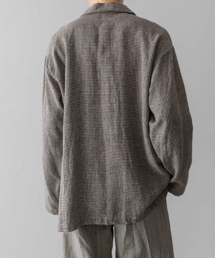 【INTÉRIM】   HYPER BIG VIRGIN WOOL LINEN BROWN MIX SHIRT JACKET - MIX
