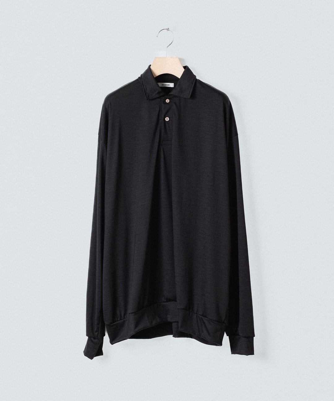 INTÉRIM(インテリム)のHYPER BIG EXTRA FINE MERINO WOOL JERSEY LONG POLO SHIRT - BLACKの公式通販サイトsession福岡セレクトショップ