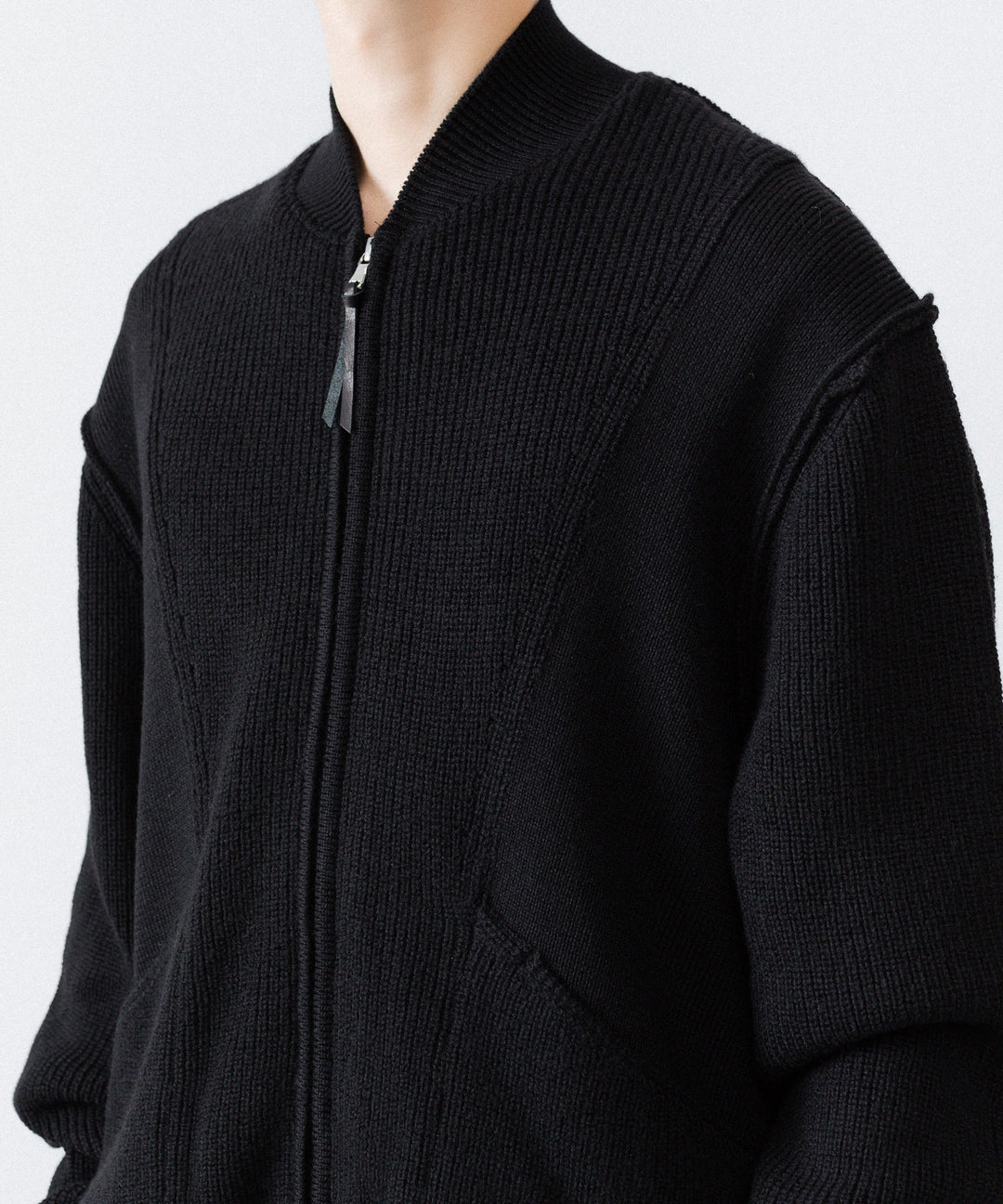 ANTHEM A アンセムエー BULKY WOOL KNIT ZIP BLOUSONのBLACK 公式通販サイトsession福岡セレクトショップ