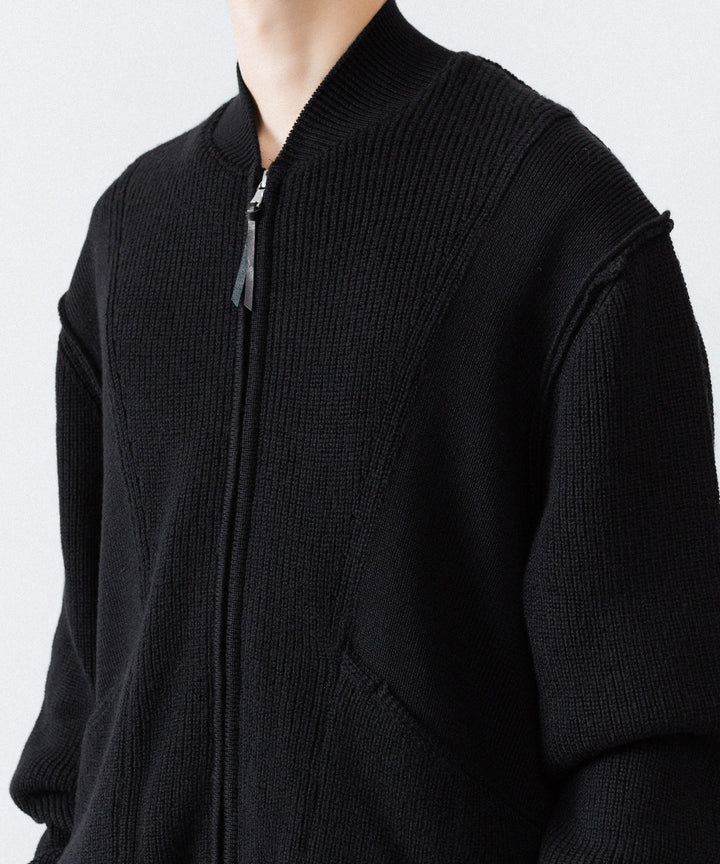 ANTHEM A アンセムエー BULKY WOOL KNIT ZIP BLOUSONのBLACK 公式通販サイトsession福岡セレクトショップ