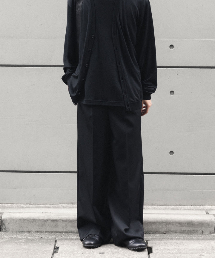 【ssstein】 LONG WIDE TROUSERS - BLACK