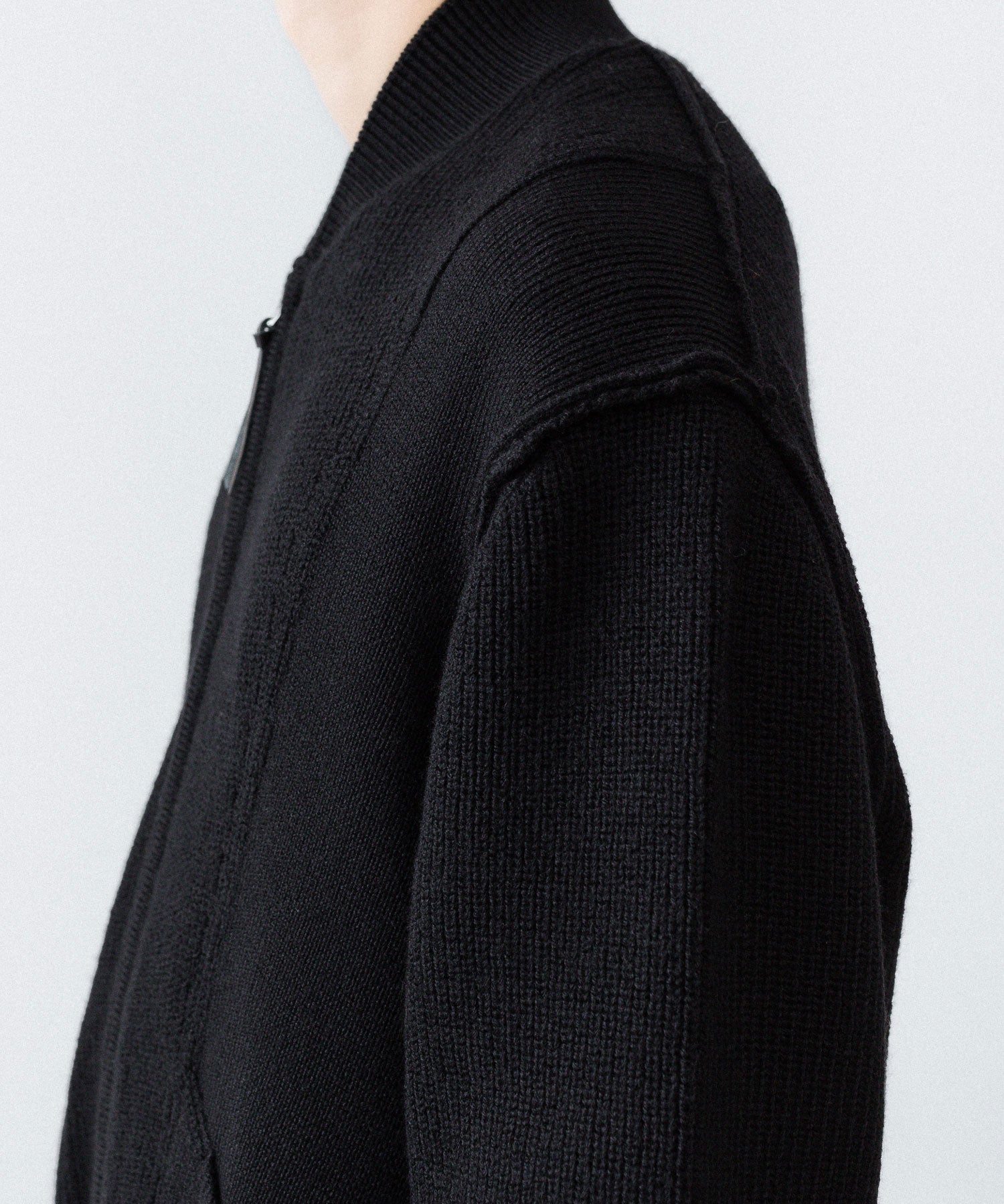 ANTHEM A アンセムエー BULKY WOOL KNIT ZIP BLOUSONのBLACK 公式通販サイトsession福岡セレクトショップ