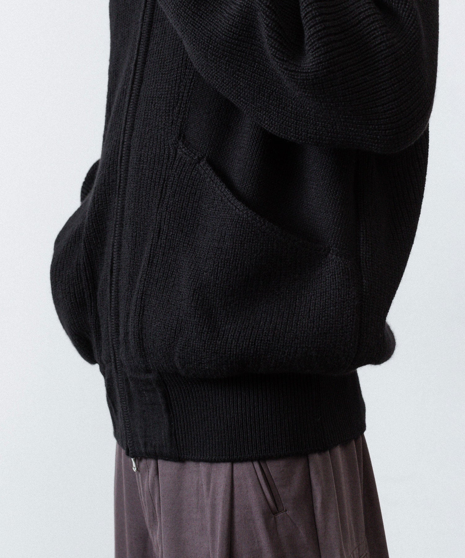 ANTHEM A アンセムエー BULKY WOOL KNIT ZIP BLOUSONのBLACK 公式通販サイトsession福岡セレクトショップ