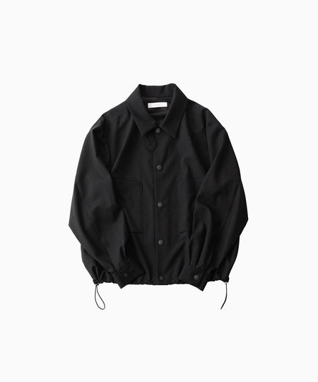 【UJOH】DRAW CORD SHIRT - BLACK