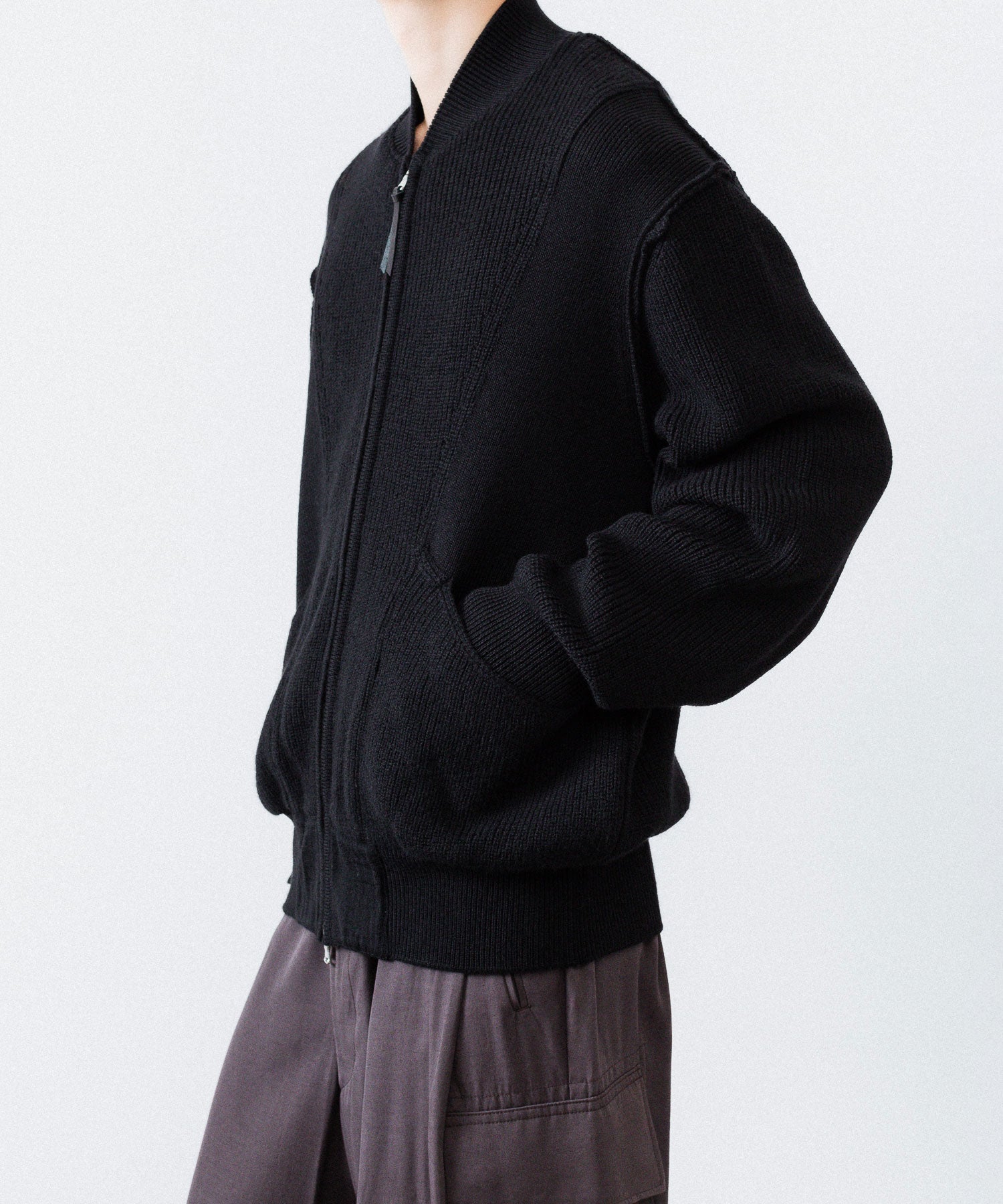 ANTHEM A アンセムエー BULKY WOOL KNIT ZIP BLOUSONのBLACK 公式通販サイトsession福岡セレクトショップ