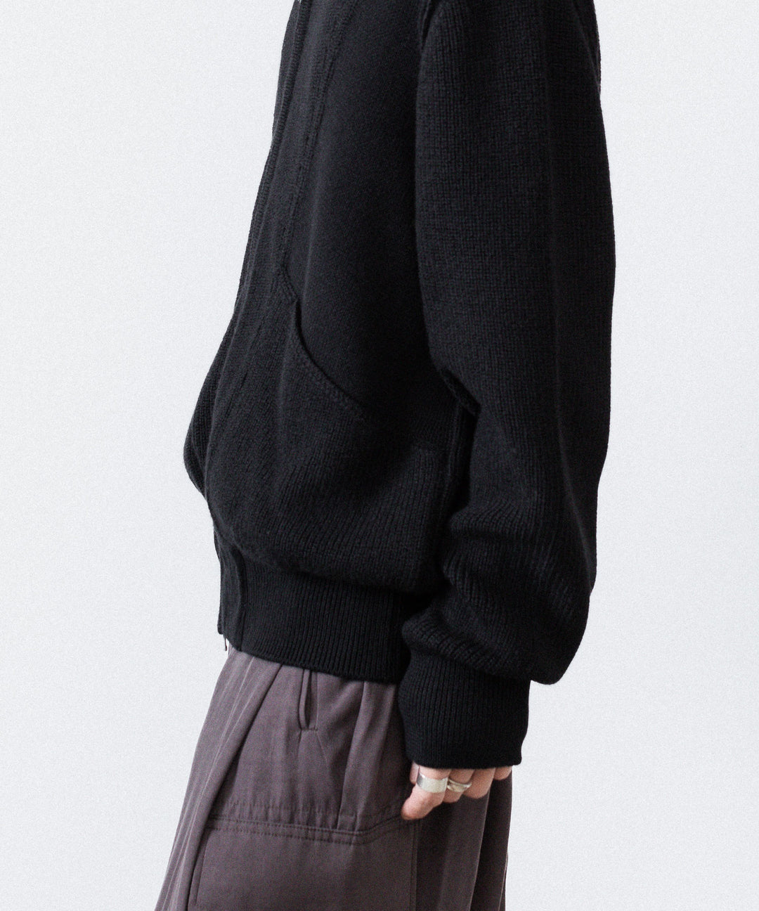 ANTHEM A アンセムエー BULKY WOOL KNIT ZIP BLOUSONのBLACK 公式通販サイトsession福岡セレクトショップ