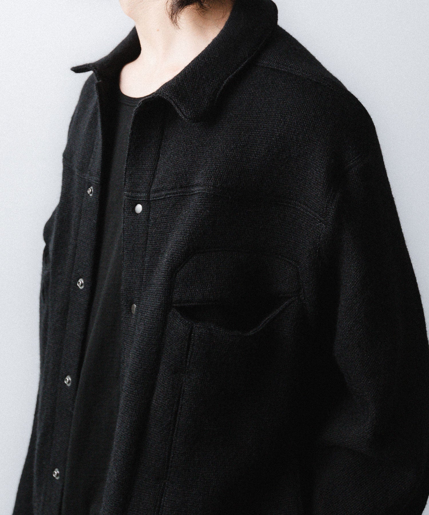 OPPOSE DUALITY / オポーズデュアリティ】6 POCKET PANEL KNIT - BLACK