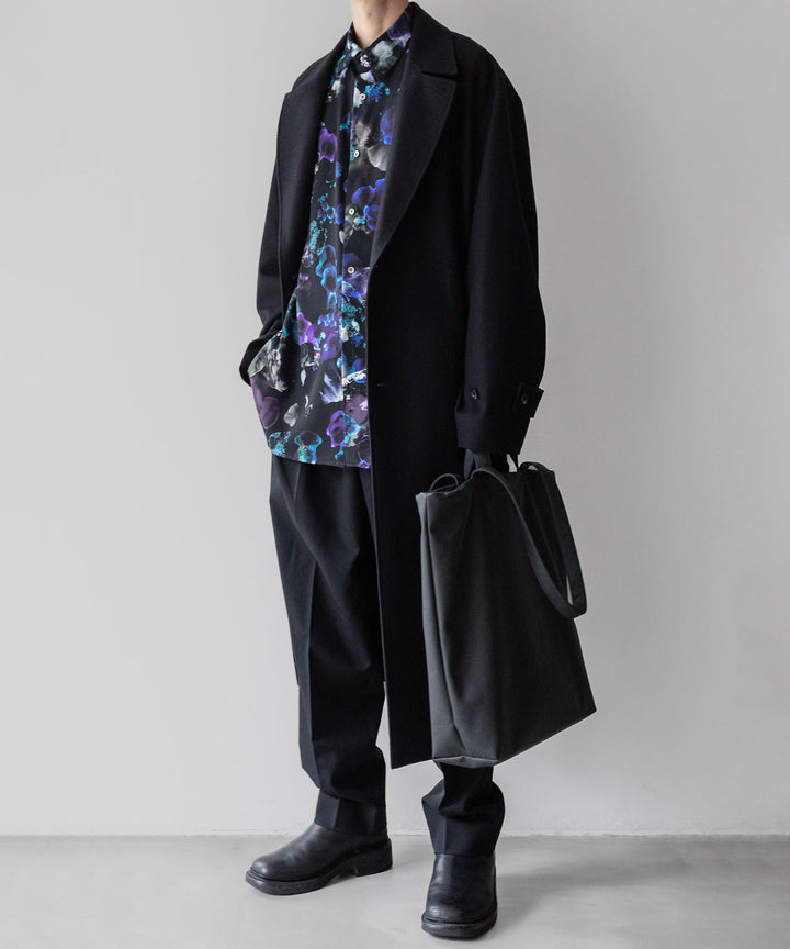 【stein】OVERSIZED LAYERED SINGLE COAT - DARK NAVY