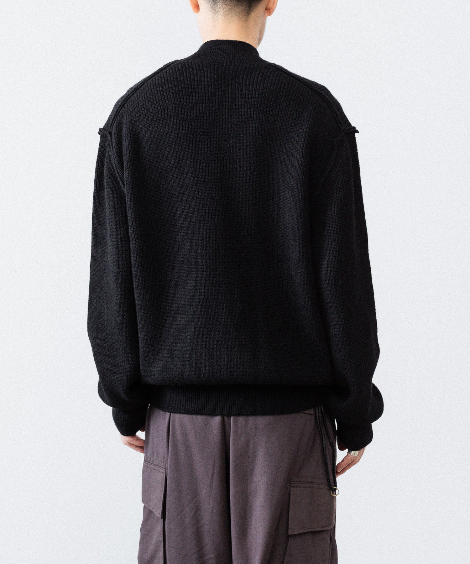 ANTHEM A アンセムエー BULKY WOOL KNIT ZIP BLOUSONのBLACK 公式通販サイトsession福岡セレクトショップ