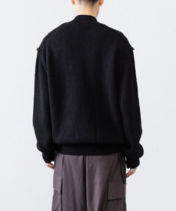 ANTHEM A / アンセムエー】BULKY WOOL KNIT ZIP BLOUSON - BLACK