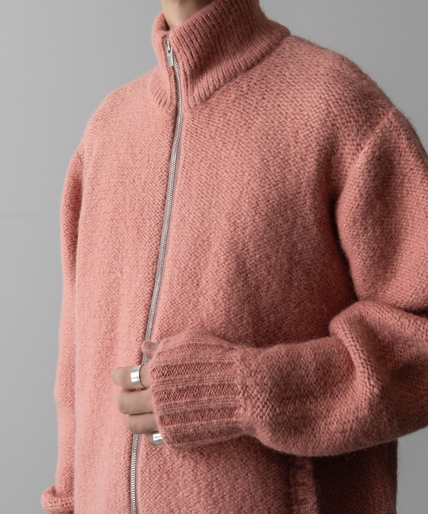 VEIN ヴェインのSHAGGY KNIT DRIVERS JACKET - PINKの公式通販サイトsession福岡セレクトショップ